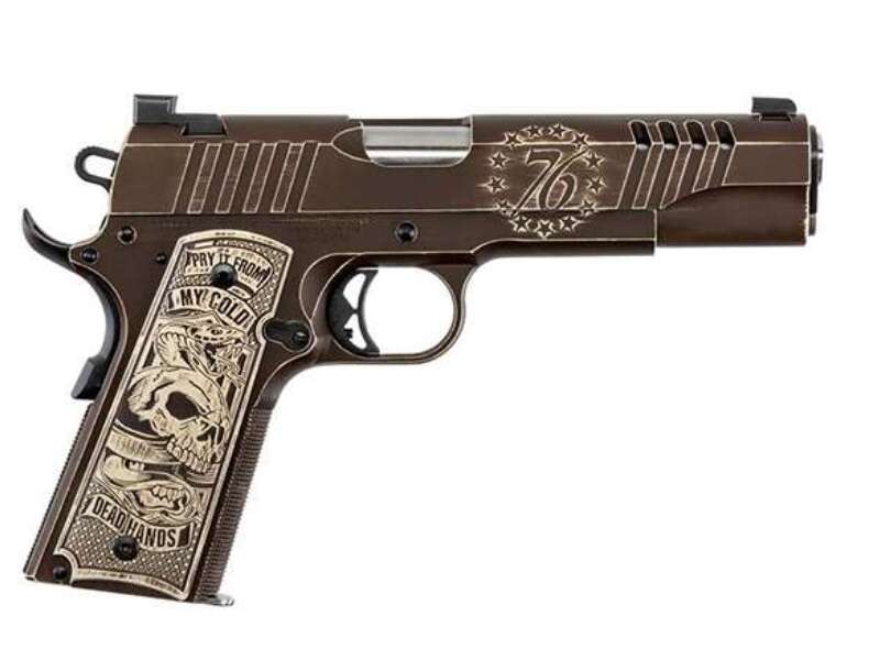 Handguns Auto Ordnance 1911 Cold Dead Hands Edition 45ACP COLD DEAD HANDS 1911A1 45ACP # • 7+1 DESERT SAND/PLUM BROWN • Model: 1911 Cold Dead Hands Edition